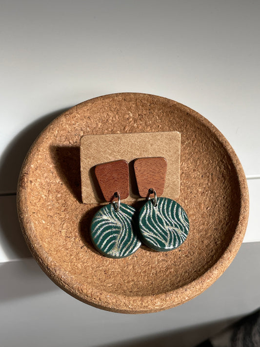 Fimo Ohrringe mit Holzstecker