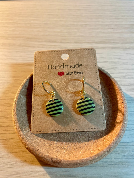 Fimo/Edelstahl Ohrringe „stripes“